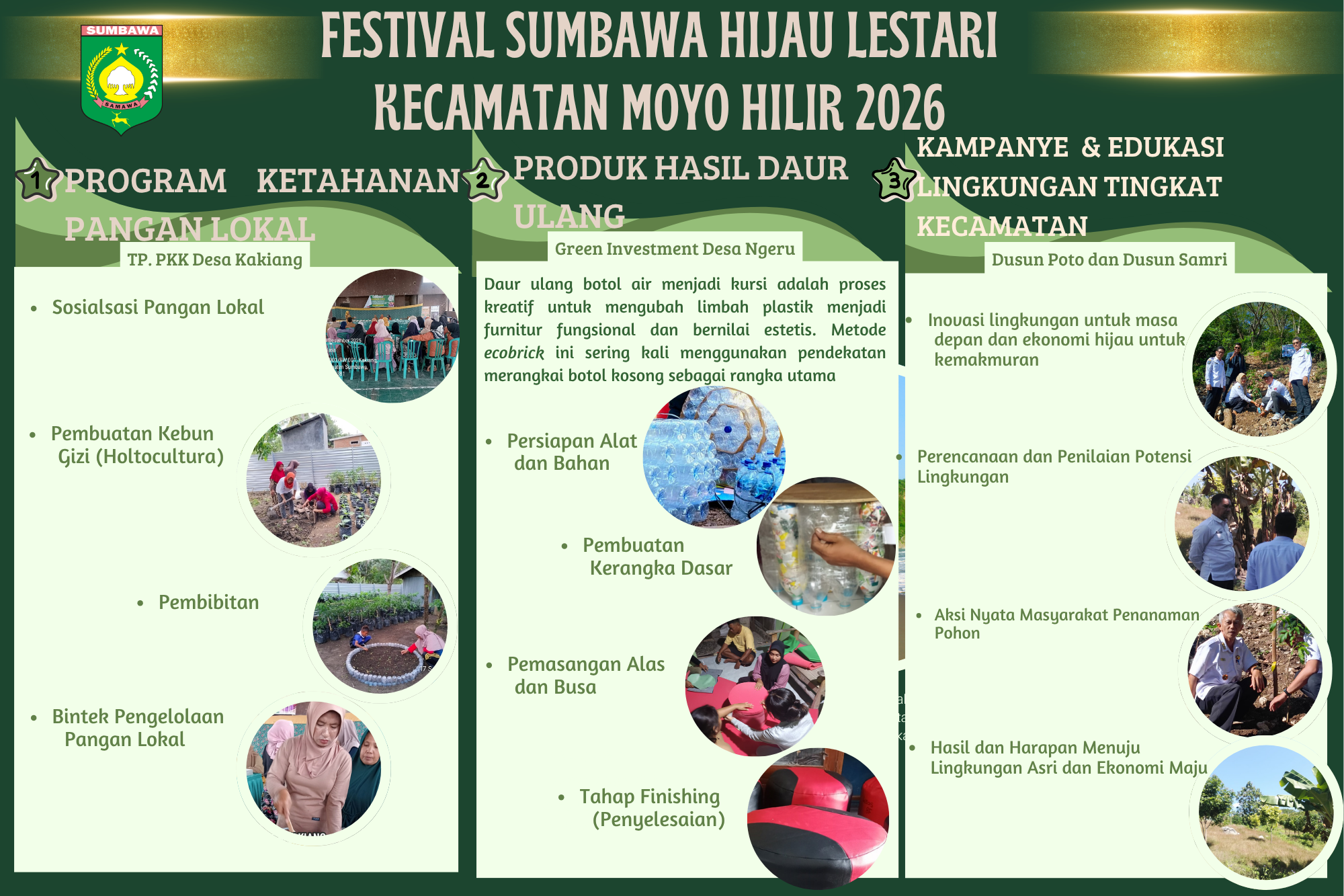 Menjadikan Kecamatan Moyo Hilir yang Hijau Lestari, dan Penguatan Energi Pangan Lokal